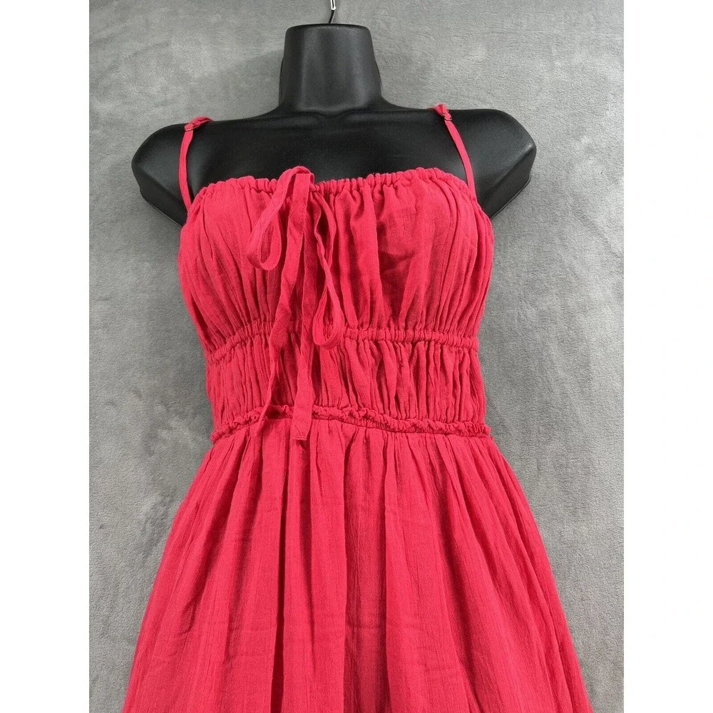 Free People Coral Pink Tiered Maxi Dress